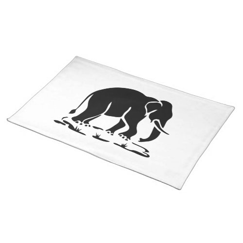 Asian Elephants Ahead Thai Elephant Trekking Sign Cloth Placemat