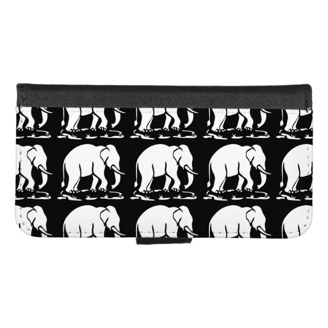 Asian Elephants Ahead Thai Elephant Trekking Sign iPhone Wallet Case (Front (Horizontal))