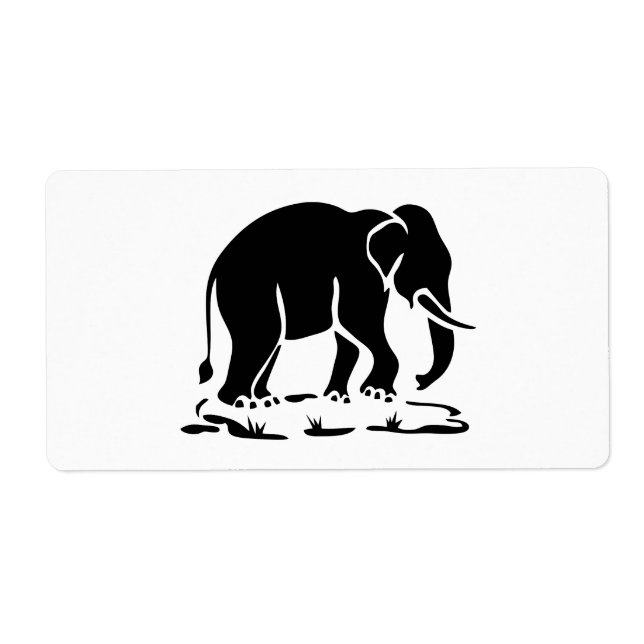 Asian Elephants Ahead Thai Elephant Trekking Sign Label (Front)