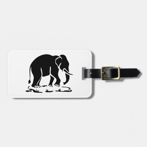 Asian Elephants Ahead Thai Elephant Trekking Sign Luggage Tag