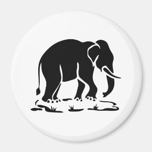 Asian Elephants Ahead Thai Elephant Trekking Sign Magnet