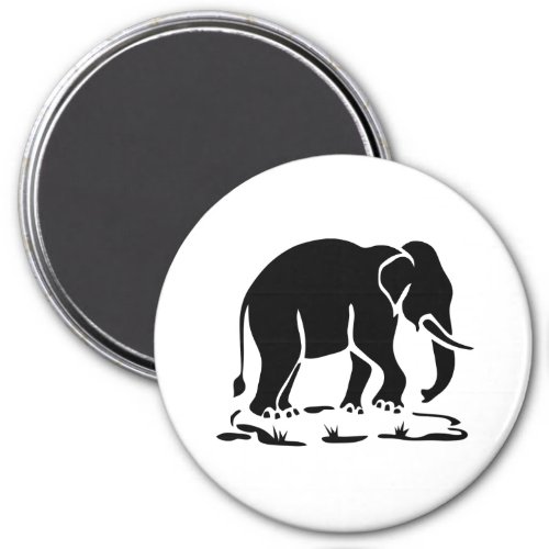 Asian Elephants Ahead Thai Elephant Trekking Sign Magnet