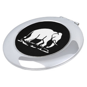 Asian Elephants Ahead Thai Elephant Trekking Sign Makeup Mirror