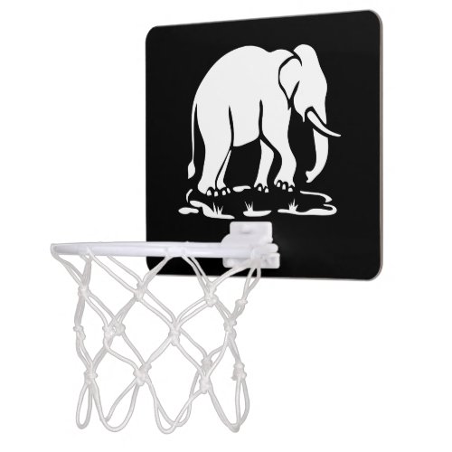 Asian Elephants Ahead Thai Elephant Trekking Sign Mini Basketball Hoop