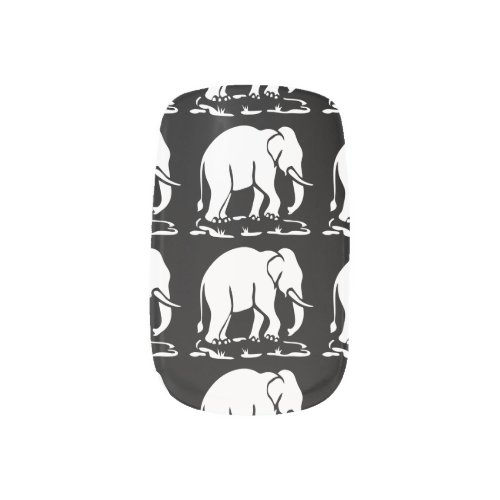 Asian Elephants Ahead Thai Elephant Trekking Sign Minx Nail Wraps