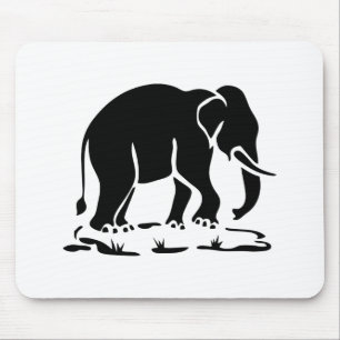 Asian Elephants Ahead Thai Elephant Trekking Sign Mouse Pad