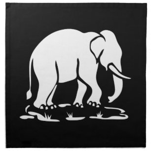Asian Elephants Ahead Thai Elephant Trekking Sign Napkin