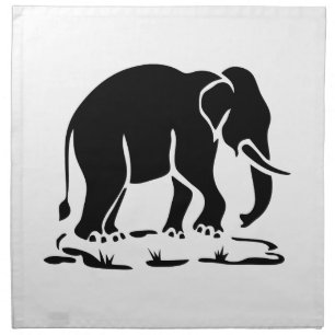 Asian Elephants Ahead Thai Elephant Trekking Sign Napkin