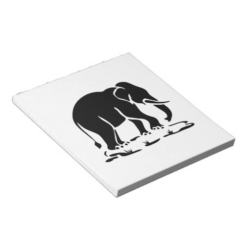 Asian Elephants Ahead Thai Elephant Trekking Sign Notepad