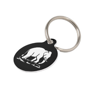 Asian Elephants Ahead Thai Elephant Trekking Sign Pet Name Tag