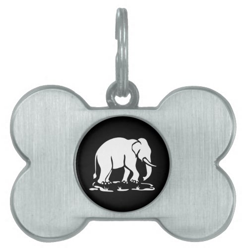 Asian Elephants Ahead Thai Elephant Trekking Sign Pet Name Tag