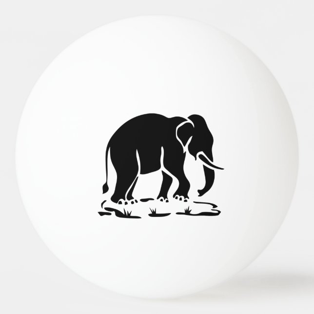 Asian Elephants Ahead Thai Elephant Trekking Sign Ping-Pong Ball (Front)
