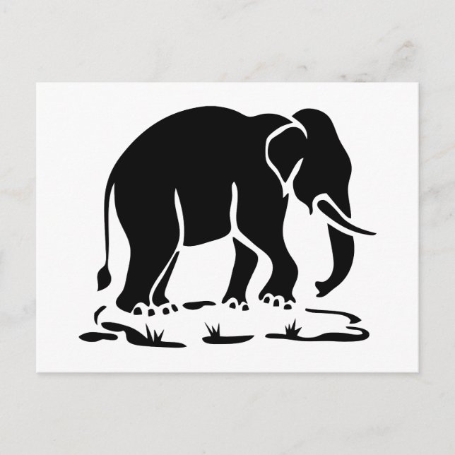 Asian Elephants Ahead Thai Elephant Trekking Sign Postcard (Front)