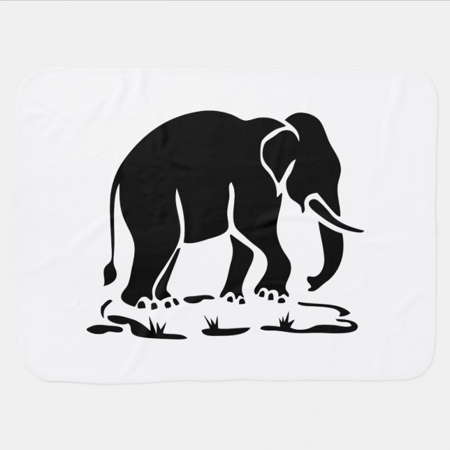Asian Elephants Ahead Thai Elephant Trekking Sign Receiving Blanket (Horizontal)