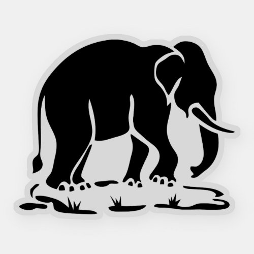 Asian Elephants Ahead Thai Elephant Trekking Sign Sticker
