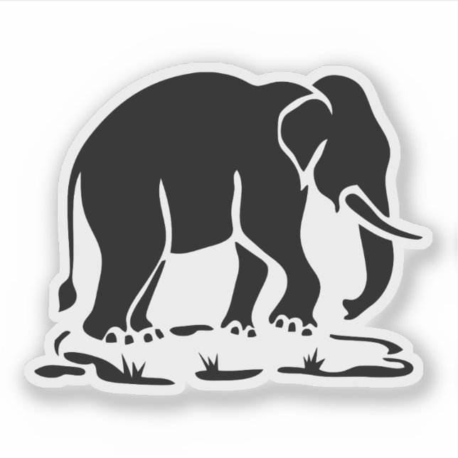 Asian Elephants Ahead Thai Elephant Trekking Sign Sticker (Front)