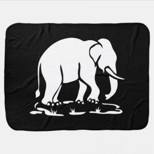 Asian Elephants Ahead Thai Elephant Trekking Sign Stroller Blanket