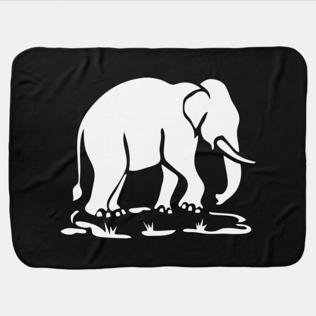 Asian Elephants Ahead Thai Elephant Trekking Sign Stroller Blanket (Horizontal)