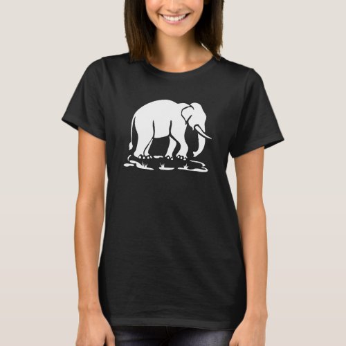 Asian Elephants Ahead Thai Elephant Trekking Sign T_Shirt