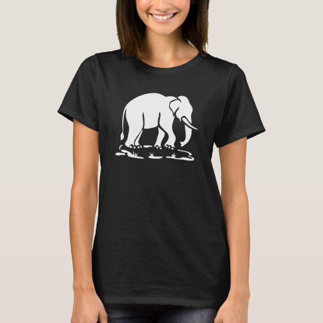 Asian Elephants Ahead Thai Elephant Trekking Sign T-Shirt (Front)
