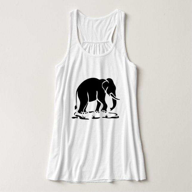 Asian Elephants Ahead Thai Elephant Trekking Sign Tank Top (Design Front)