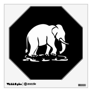 Asian Elephants Ahead Thai Elephant Trekking Sign Wall Sticker