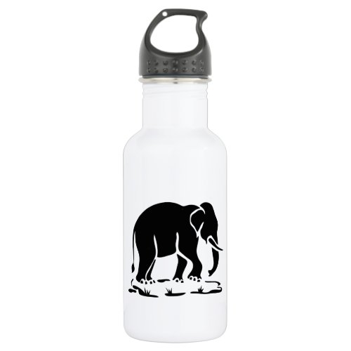 Asian Elephants Ahead Thai Elephant Trekking Sign Water Bottle