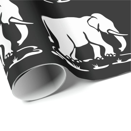Asian Elephants Ahead Thai Elephant Trekking Sign Wrapping Paper ...