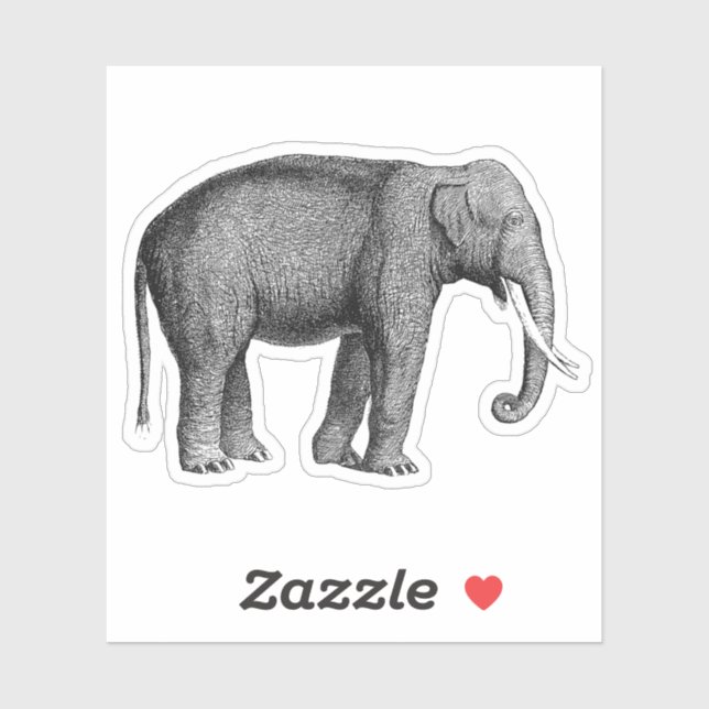 Asian Elephants Print Sticker (Sheet)