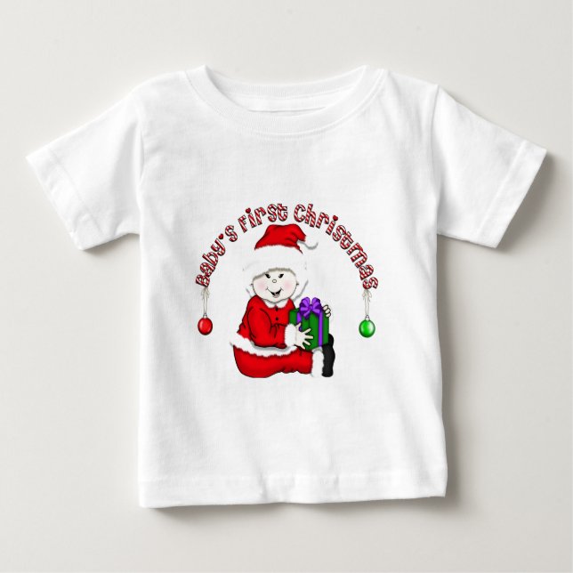 Asian Elf Baby 1st Christmas T-Shirt (Front)