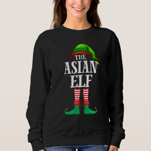 Asian Elf Matching Family Group Christmas Party Pa Sweatshirt