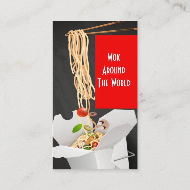 Asian Fast Food Restaurant Business Card (Front)