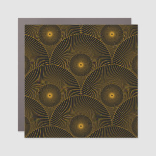 Asian feathers: gold-black seamless. car magnet