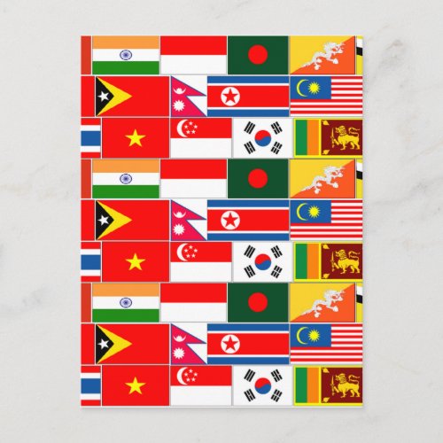 Asian Flags Postcard