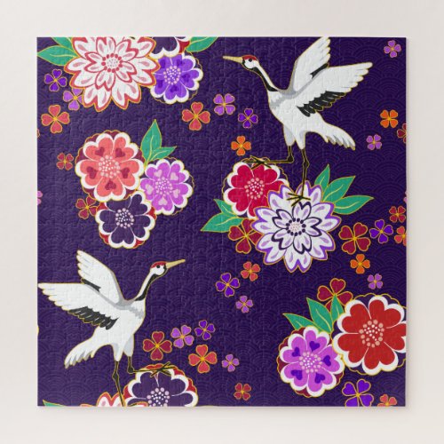 Asian Floral Pattern Jigsaw Puzzle