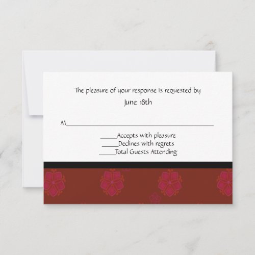 Asian Floral RSVP Card