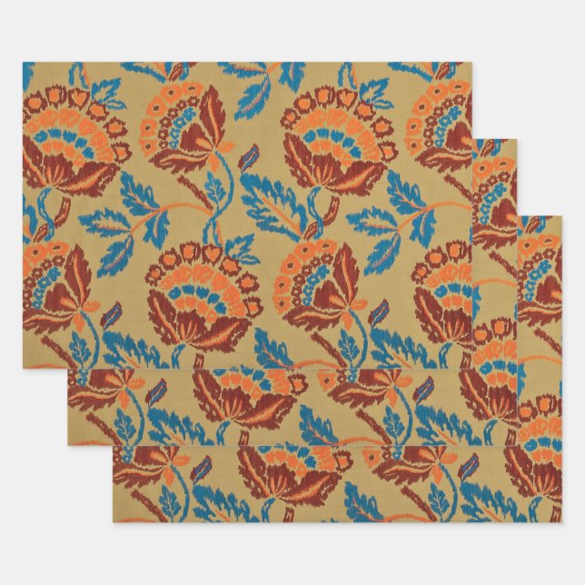 Asian Floral Wrapping Paper Sheets (Set)
