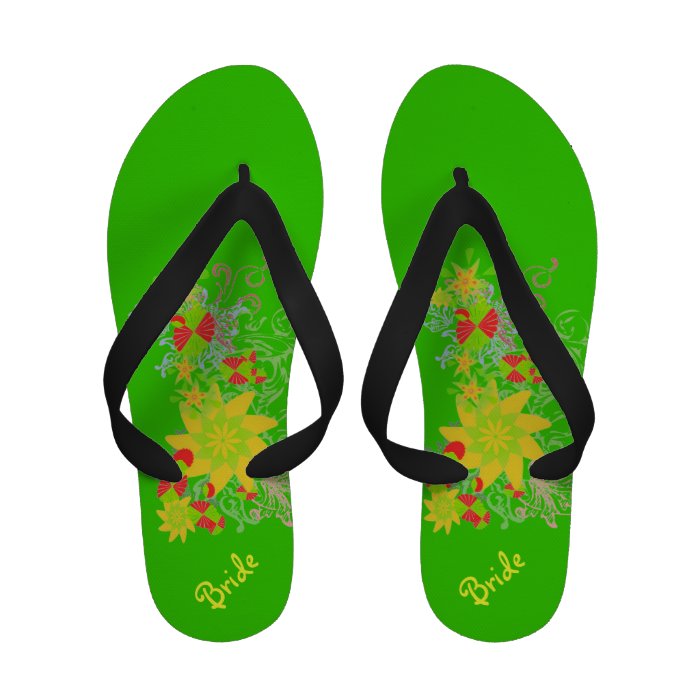 Asian flower inspired Bride flip flop Flip Flops