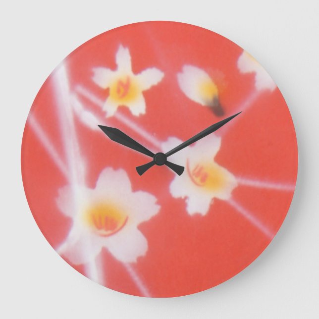 Asian Flowers Wall Clock (Front)