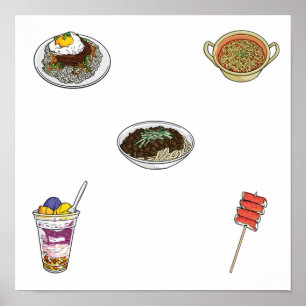 Asian food collection poster