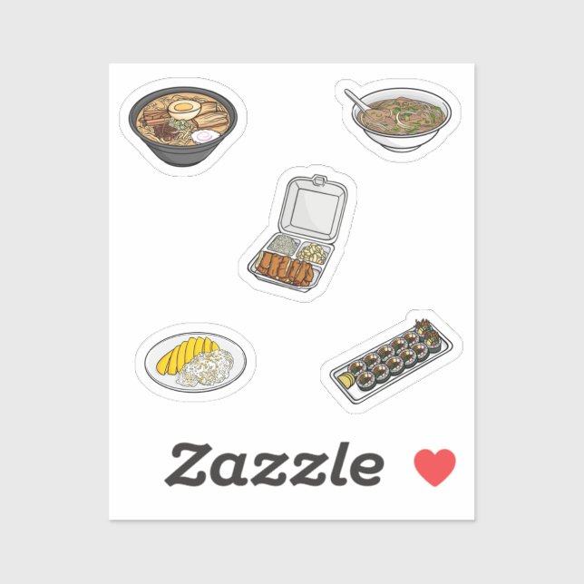 Asian food collection sticker (Sheet)