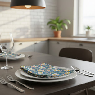 Asian Food Inspired with Noodles & Narutomaki Cloth Napkin