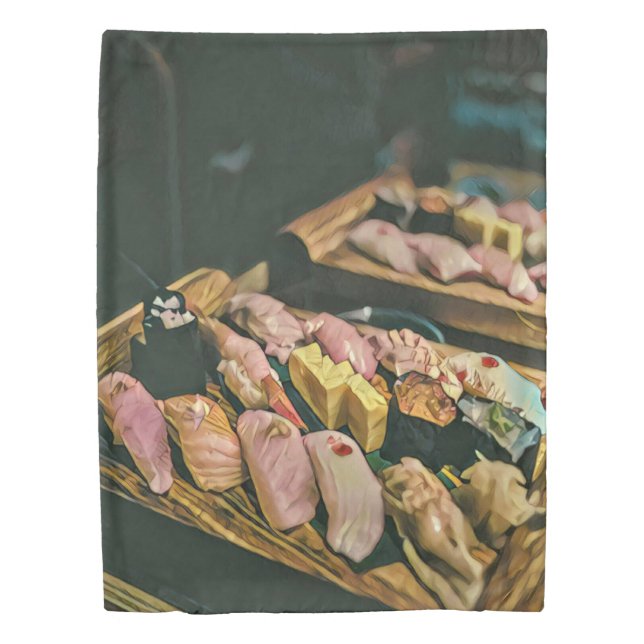 Asian food sushi lover duvet cover (Front)