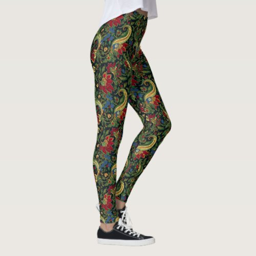 Asian Garden Dark Chinoiseries leggings _ Unique