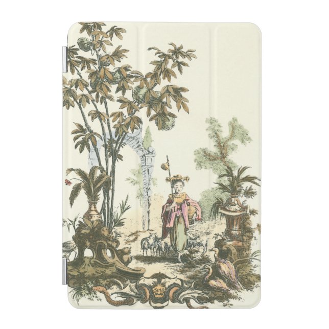 Asian Garden with Woman and Animals iPad Mini Cover (Front)