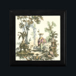 Asian Garden with Woman and Animals Keepsake Box<br><div class="desc">A lovely Asian style garden filled with various animals and monitored by a watchful woman. The scene conjures thoughts of the Garden of Eden,  complete with a snake slithering in the foreground. A perfect gift for the worldly,  well-traveled person in your life!</div>