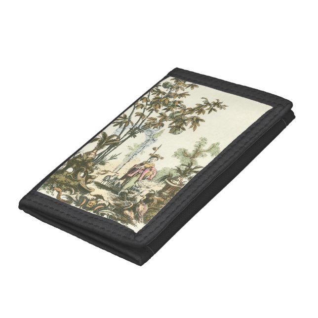 Asian Garden with Woman and Animals Tri-fold Wallet (Bottom)