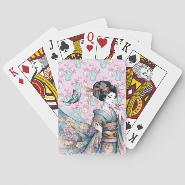 Asian Geisha Dancer  Poker Cards (Back)