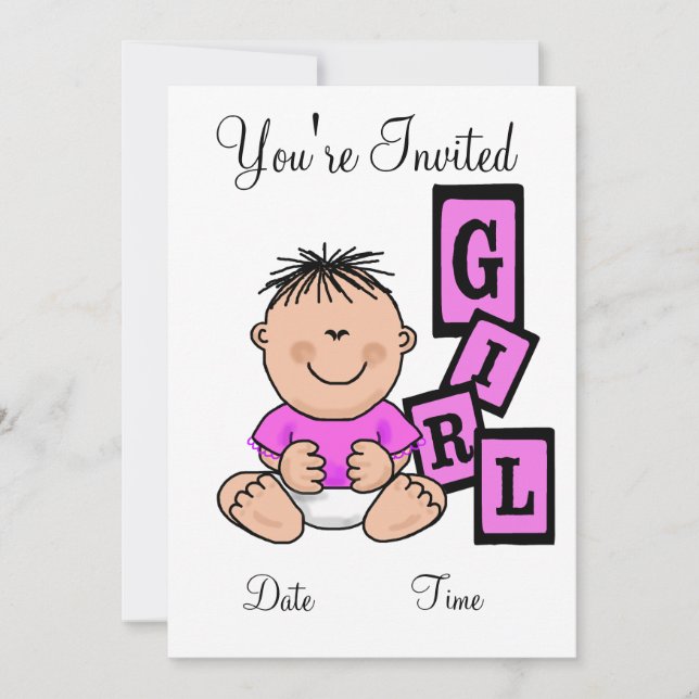 Asian Girl Baby Shower Invitation  Customize It! (Front)