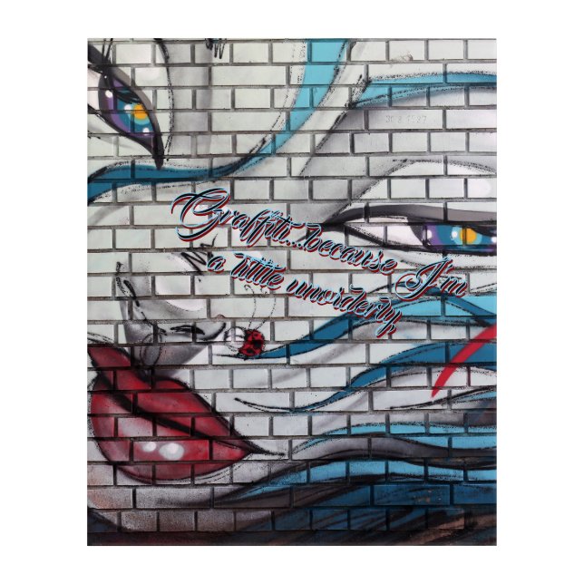 Asian Girl Graffiti  Acrylic Print (Front)